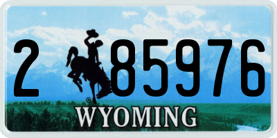 WY license plate 285976