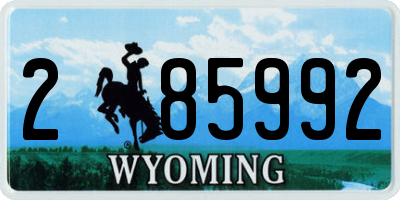 WY license plate 285992