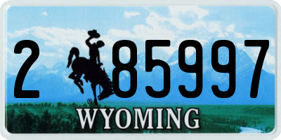 WY license plate 285997