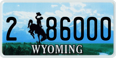 WY license plate 286000