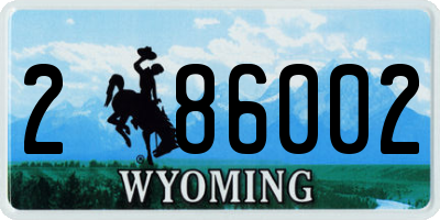 WY license plate 286002