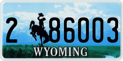 WY license plate 286003