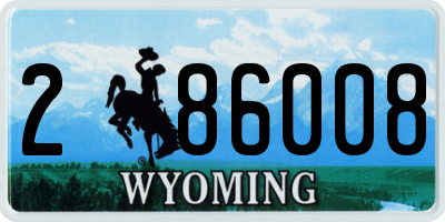 WY license plate 286008