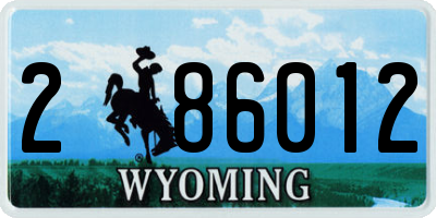 WY license plate 286012