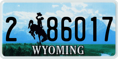 WY license plate 286017