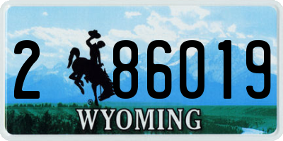 WY license plate 286019