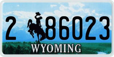 WY license plate 286023