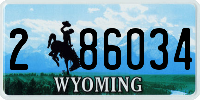 WY license plate 286034