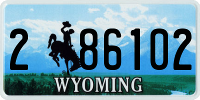 WY license plate 286102