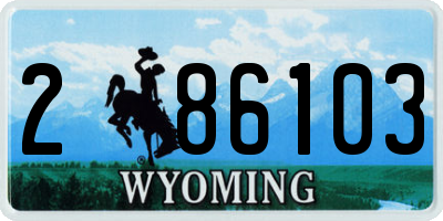 WY license plate 286103
