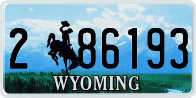 WY license plate 286193