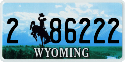 WY license plate 286222