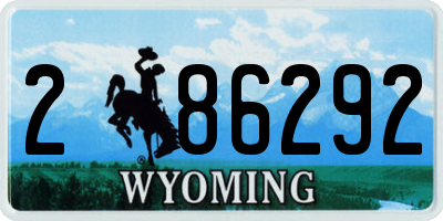 WY license plate 286292