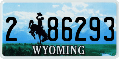 WY license plate 286293