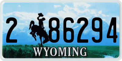 WY license plate 286294
