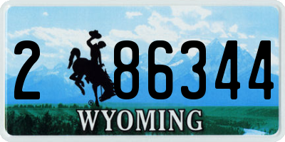 WY license plate 286344