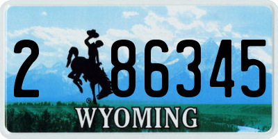 WY license plate 286345