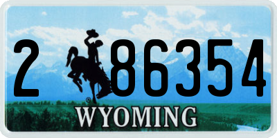WY license plate 286354