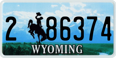 WY license plate 286374