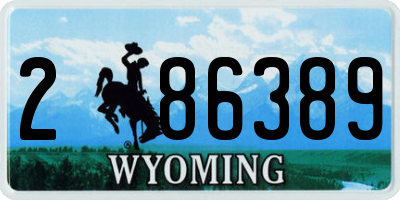 WY license plate 286389