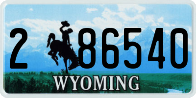 WY license plate 286540