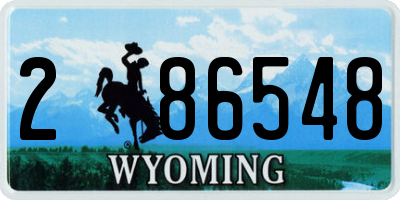 WY license plate 286548