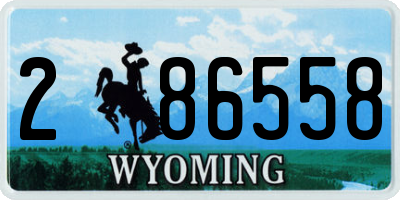 WY license plate 286558