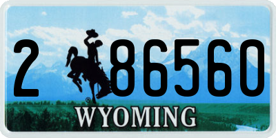 WY license plate 286560