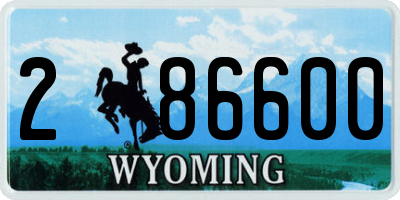 WY license plate 286600