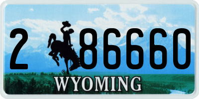 WY license plate 286660