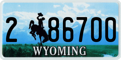 WY license plate 286700