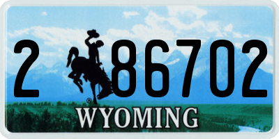 WY license plate 286702
