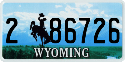 WY license plate 286726