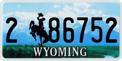 WY license plate 286752