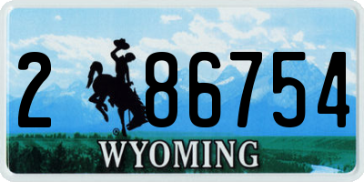 WY license plate 286754