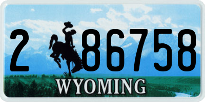 WY license plate 286758