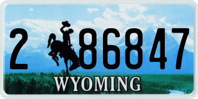 WY license plate 286847