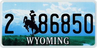 WY license plate 286850
