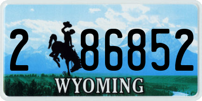 WY license plate 286852