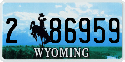 WY license plate 286959