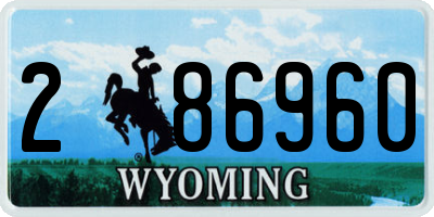 WY license plate 286960