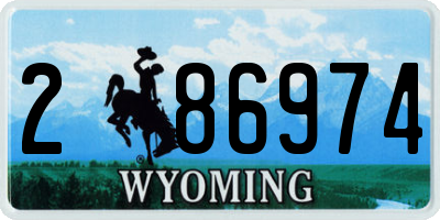 WY license plate 286974