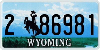 WY license plate 286981
