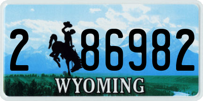 WY license plate 286982