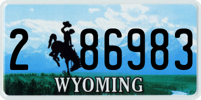 WY license plate 286983