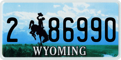 WY license plate 286990