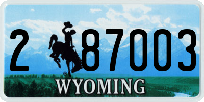 WY license plate 287003