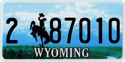 WY license plate 287010