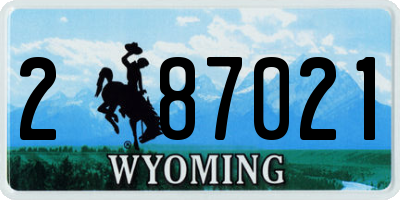 WY license plate 287021