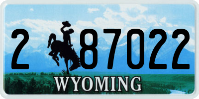 WY license plate 287022